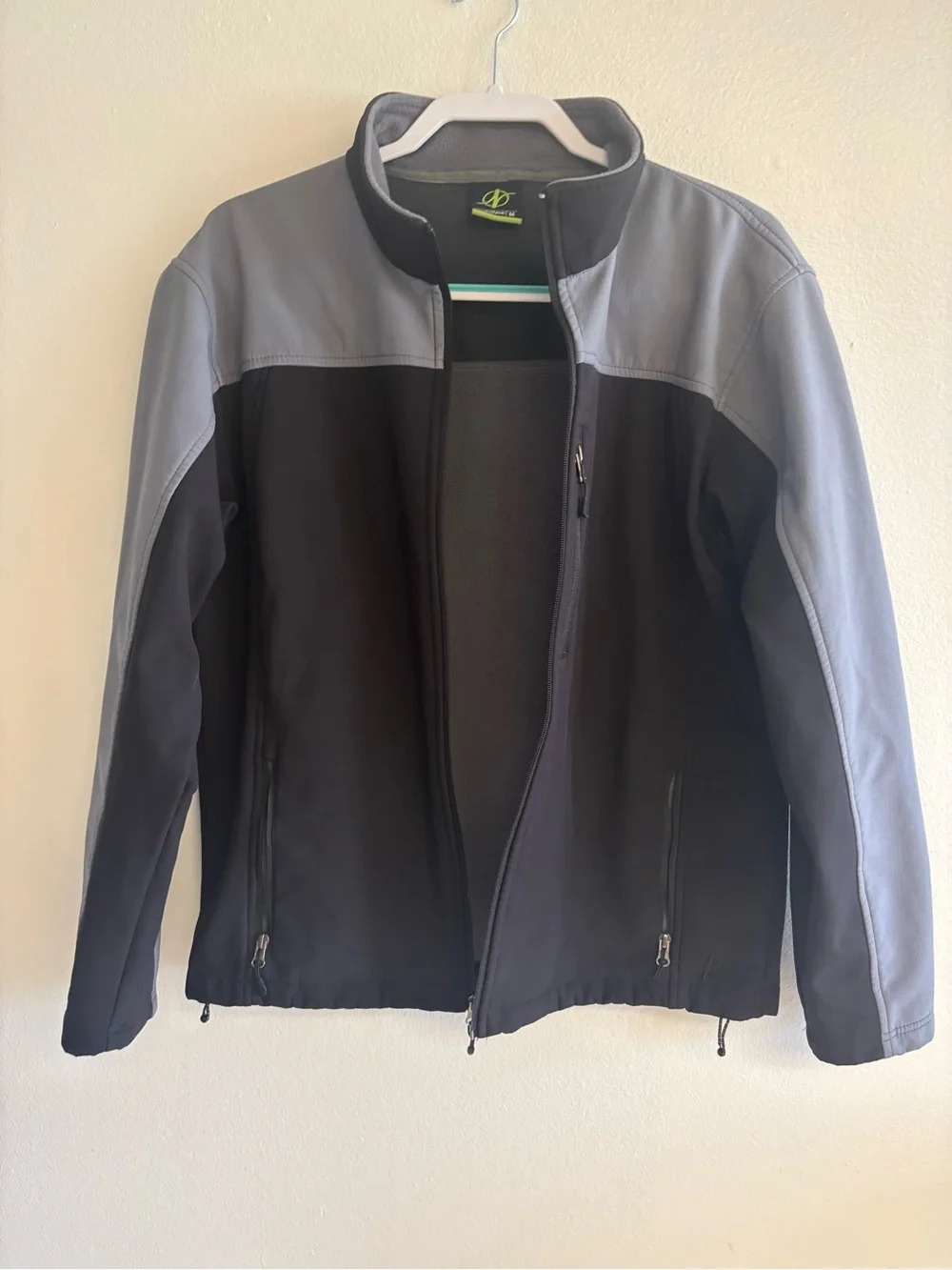 Men's Black and Gray Softshell Windbreaker Jacket